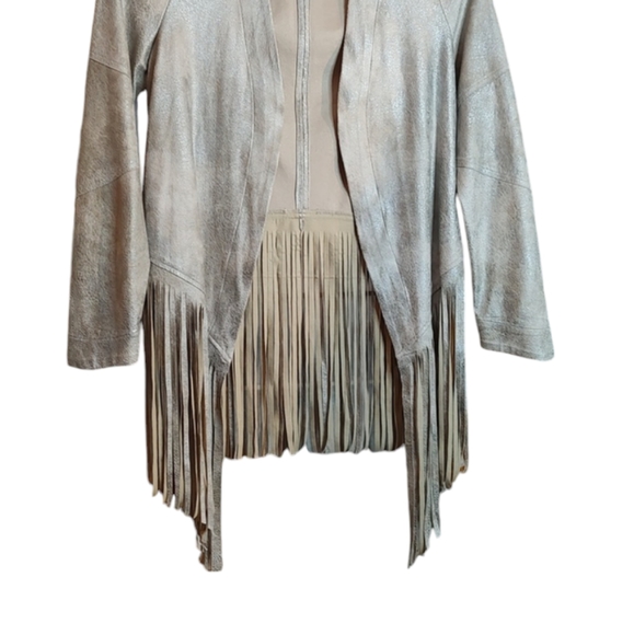 SW3 Bespoke Women's Silver Faux Suede Fringe Jacket sz XS - Picture 8 of 8